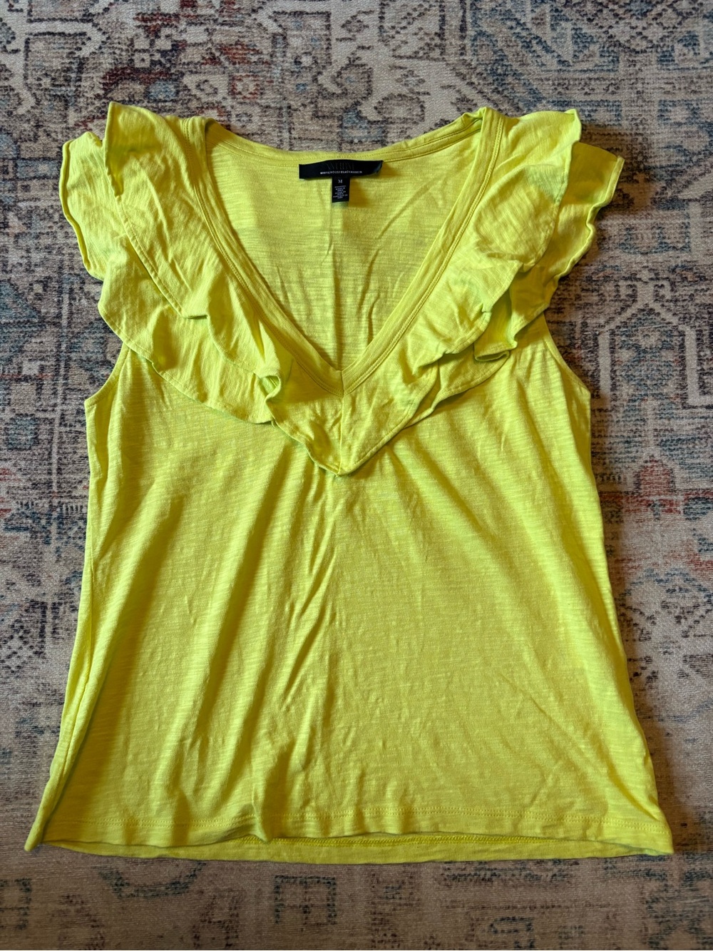 White House Black Market ruffle tank, Women’s Medium